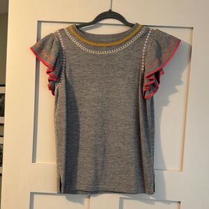 THML Gray Kids Sweater with Pink and Yellow Trim